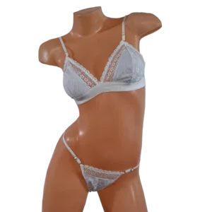 Conjunto Sexy Puntilla y Encaje Corpiño Sin Aro Colaless (art 5103) Talle 85 al 100: imagen 8