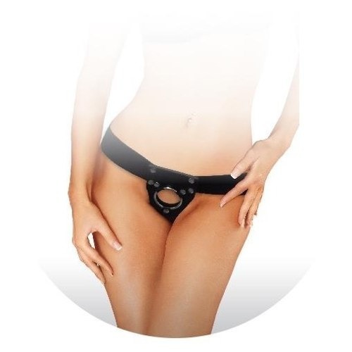 Arnes De Cuero + Pene Macizo + Plug Anal Black - Imagen 4